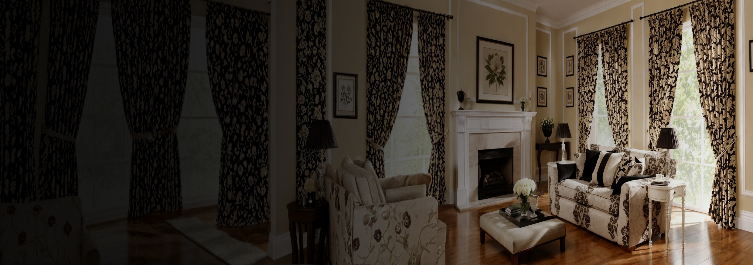 Elegant curtains styling in a Dubai living room